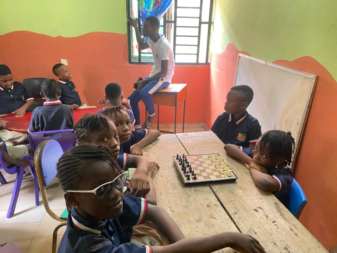 Dandave School pupils concentrating during a thinking activity